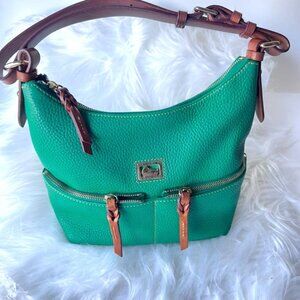 Dooney & Bourke Shoulder Purse Green Pebbled Leather Hobo Bag